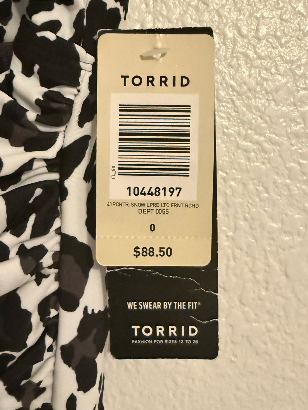 Torrid Womens Size 0 Large White & Black Leopard Print One Piece Swimsuit NWT - Picture 6 of 11